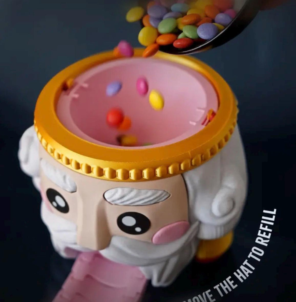 Nutcracker Candy Dispenser – Christmas Candy Holder with Press-Down Hat Mechanism