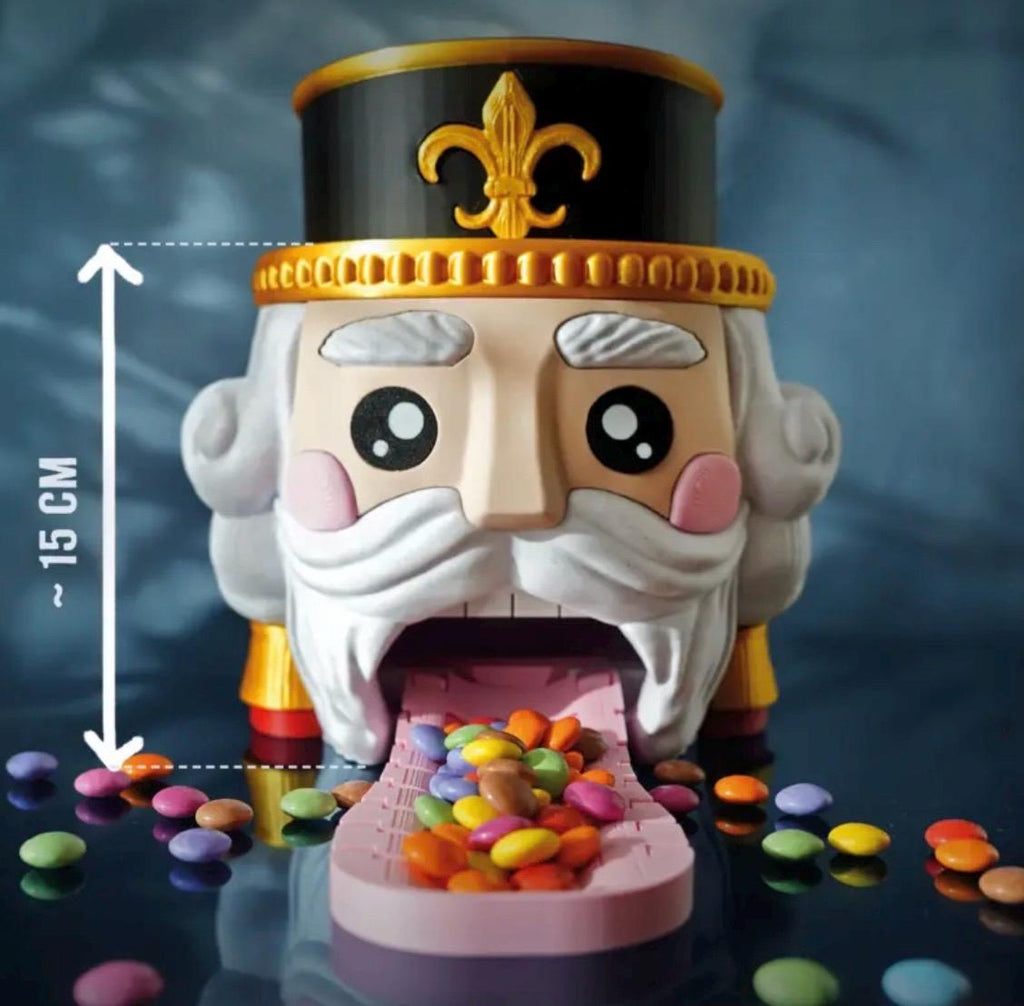 Nutcracker Candy Dispenser – Christmas Candy Holder with Press-Down Hat Mechanism