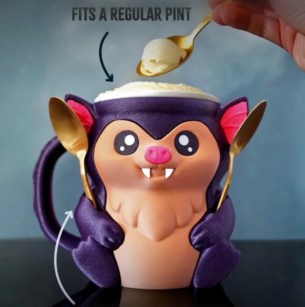 Cute Bat Mug – No Cold Hands Cup – Funny Animal Coffee Mug – – 3D Printed Cup