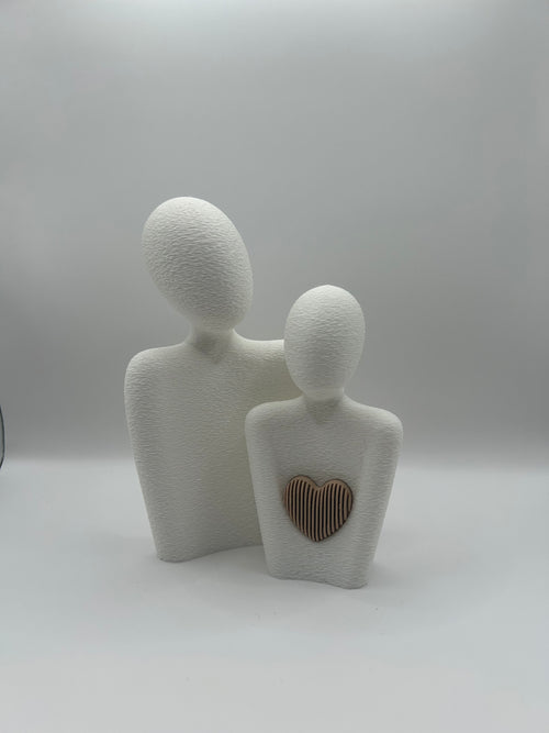 Abstract Couple Sculpture with Heart