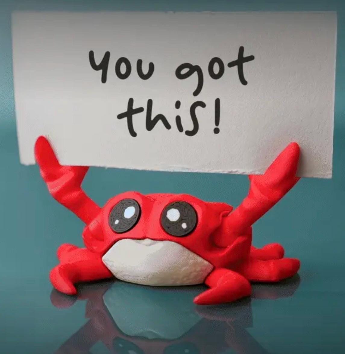 2 Cute Magnetic Crab Figurine with Rotating Claws – Fun Desk & Fridge Decoration.  2PCS