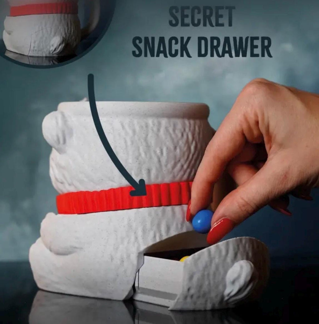 Polar Bear Ice Cream Holder Mug – Ice Pint Holder with Magnetic Scarf & Snack Drawer.    (LEHADESIGN)