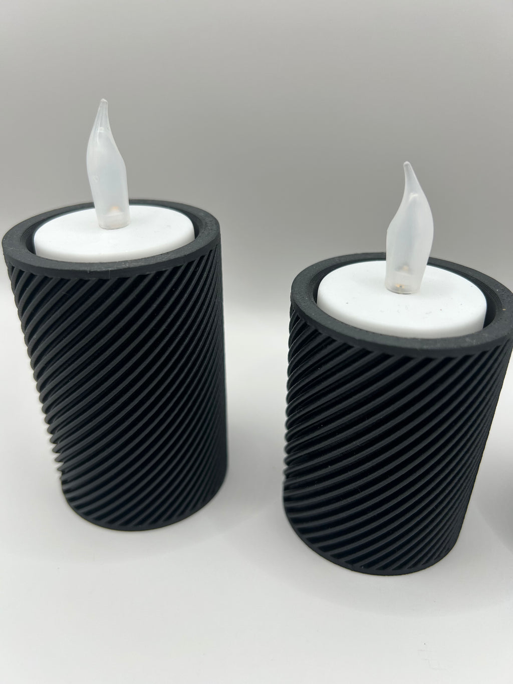 Modern Ribbed Candle Holders | Set per 3