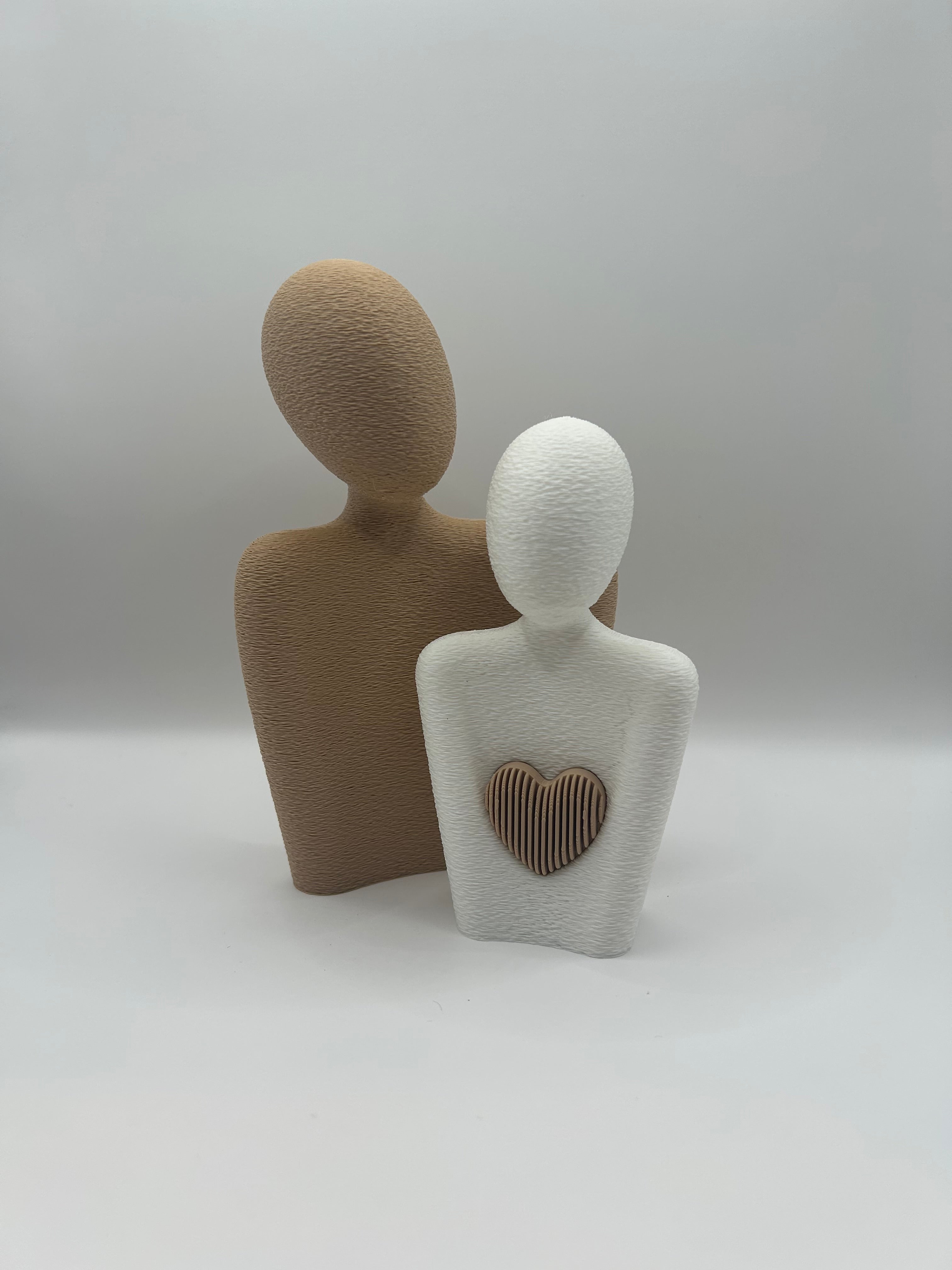 Abstract Couple Sculpture with Heart