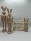 Set Happy Easter Sign + Fuzzy Bunny’s