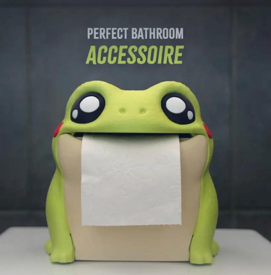 Funny Frog Toilet Paper Holder Cute Bathroom Decor  Frog Tissue Dispenser  3D Printed Gift (LEHADESIGN)