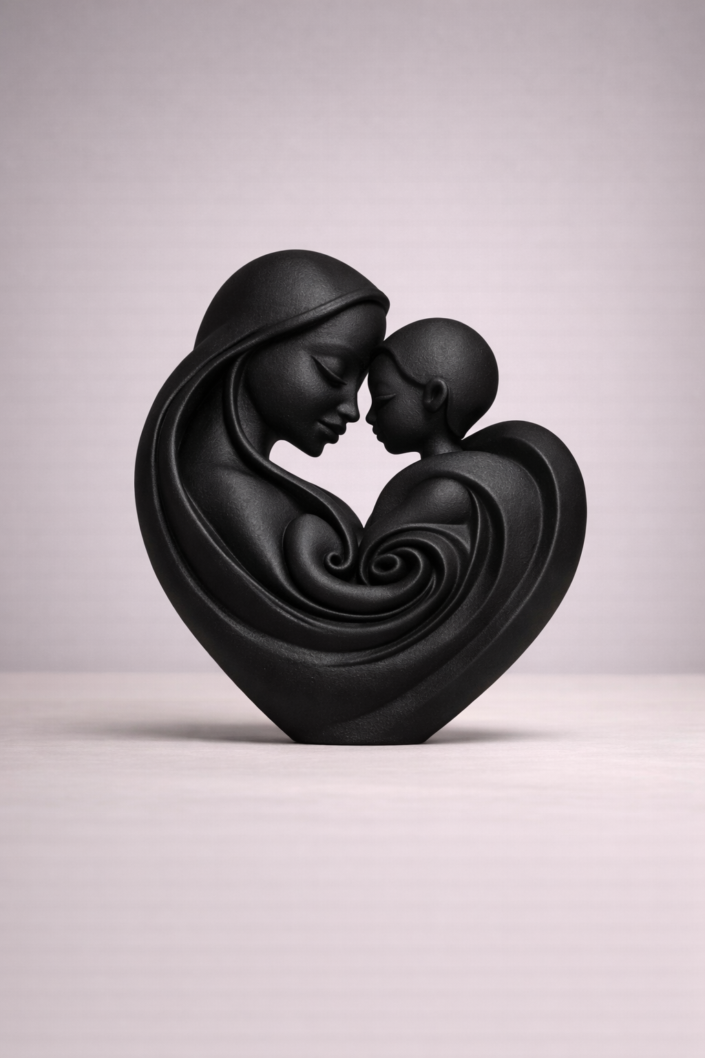 Mother and Child Heart Sculpture