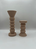 Sculptural Ribbed Candle Holders | Set per 2