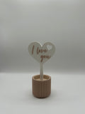 “I Love You” Heart Decorative Sign with Holder