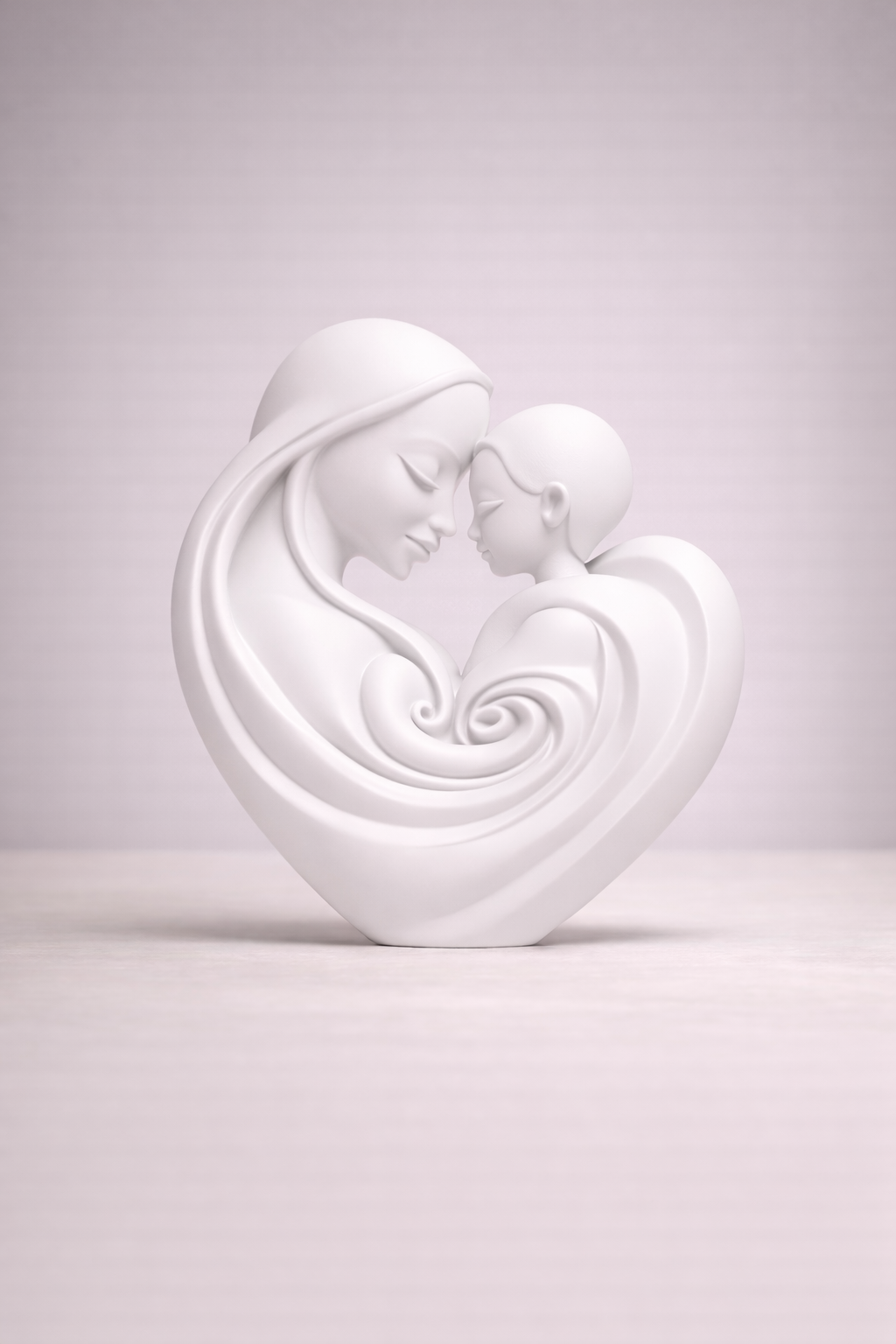 Mother and Child Heart Sculpture