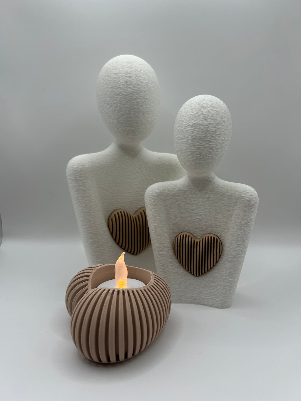 Set Couple + Heart Shaped Tealight Holder