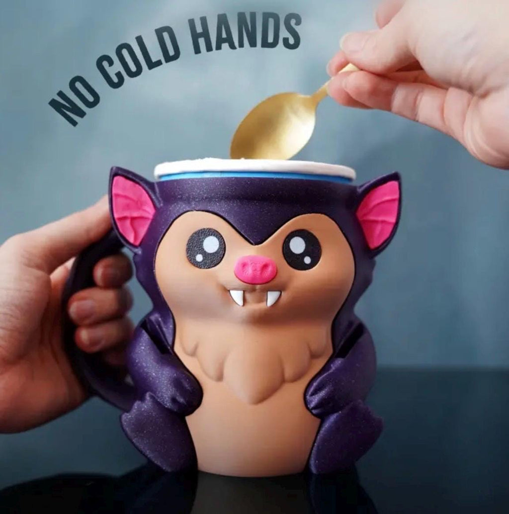 Cute Bat Mug – No Cold Hands Cup – Funny Animal Coffee Mug – – 3D Printed Cup