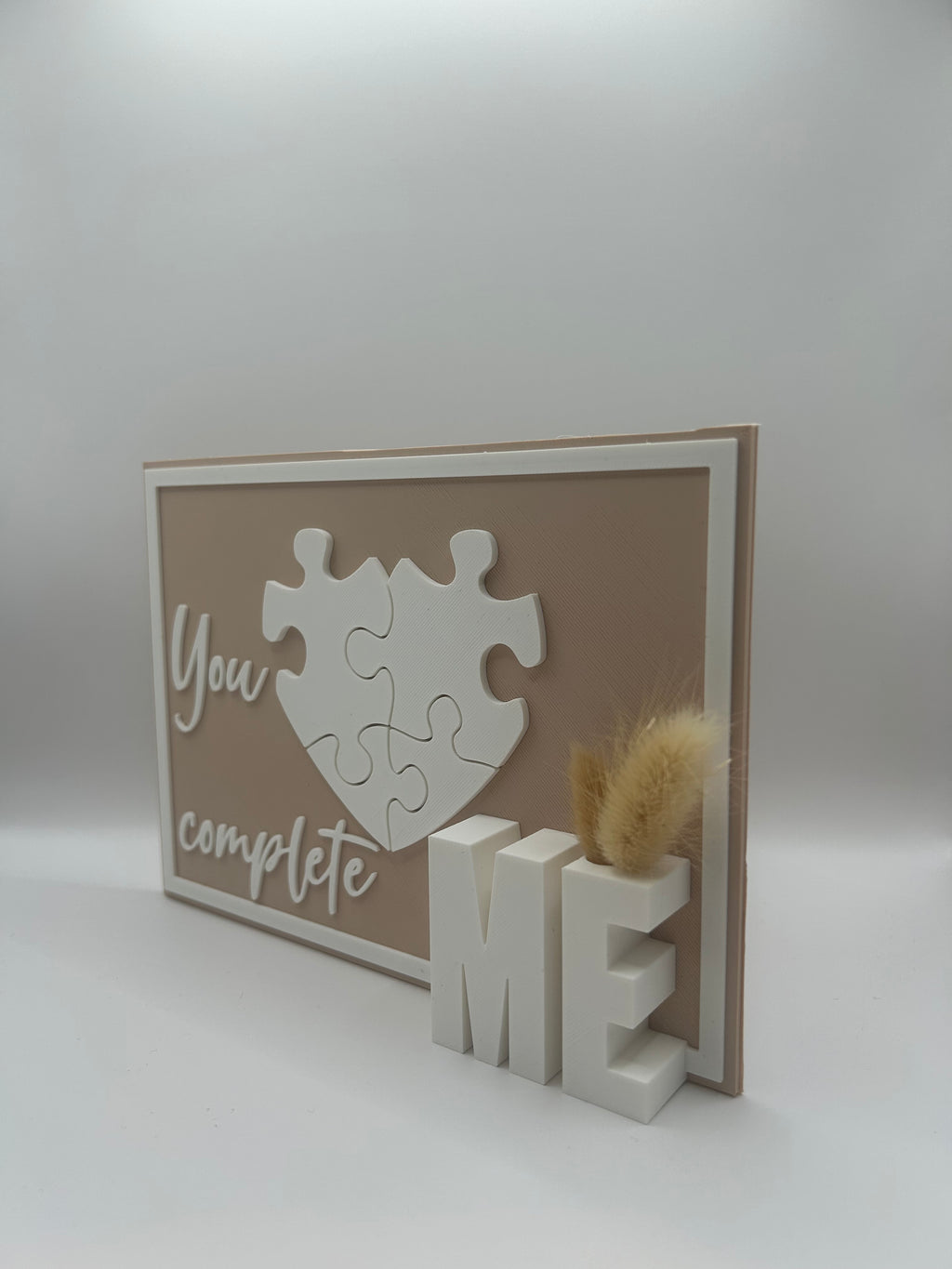 “You Complete Me” Puzzle Heart Plaque