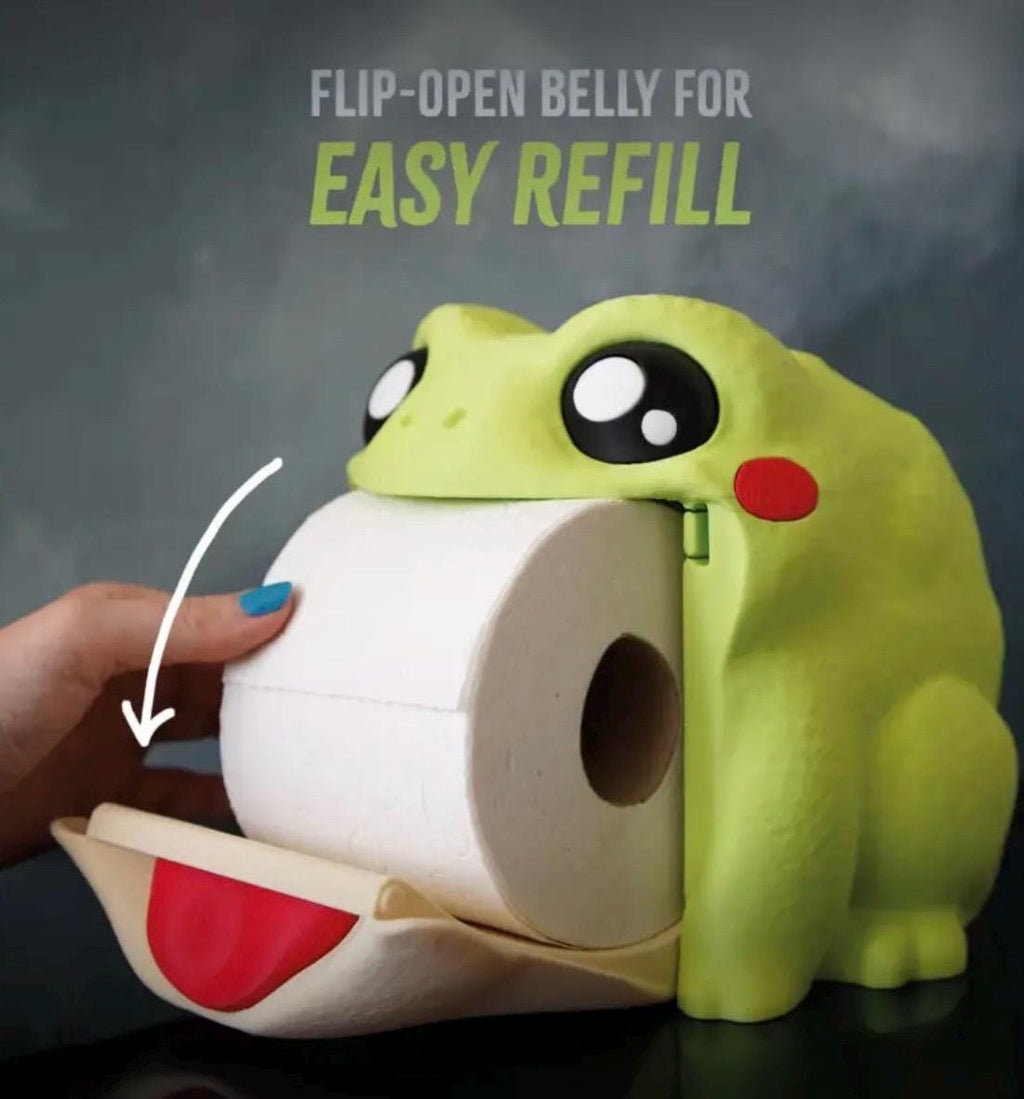 Funny Frog Toilet Paper Holder Cute Bathroom Decor  Frog Tissue Dispenser  3D Printed Gift (LEHADESIGN)