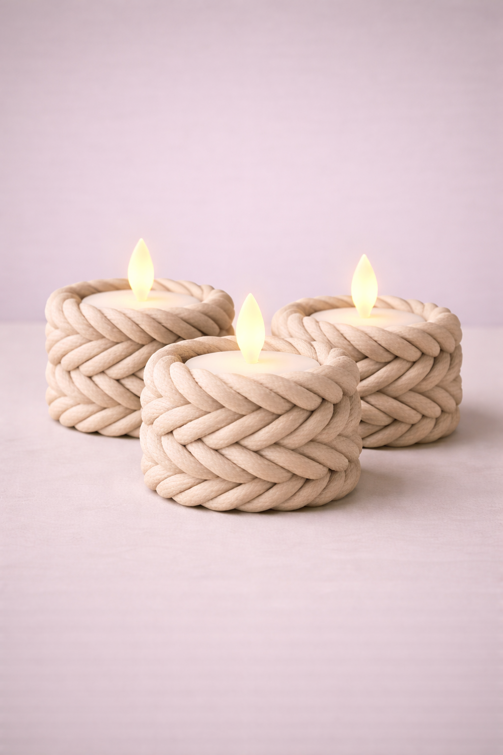 ‘Braided’ Candle Holders | Set per 3
