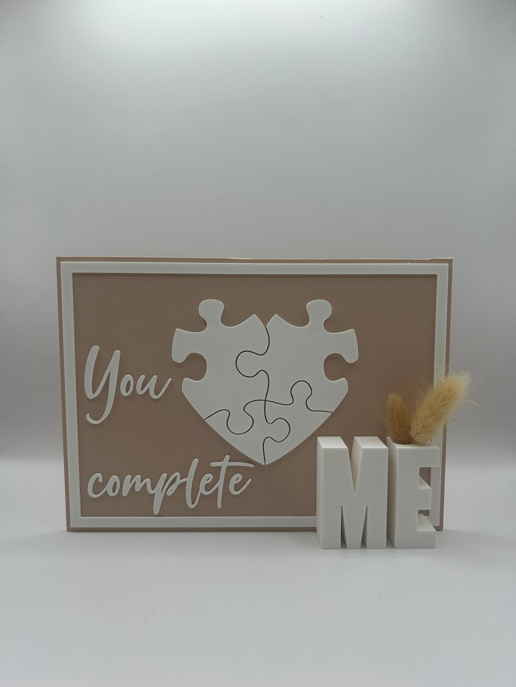 “You Complete Me” Puzzle Heart Plaque