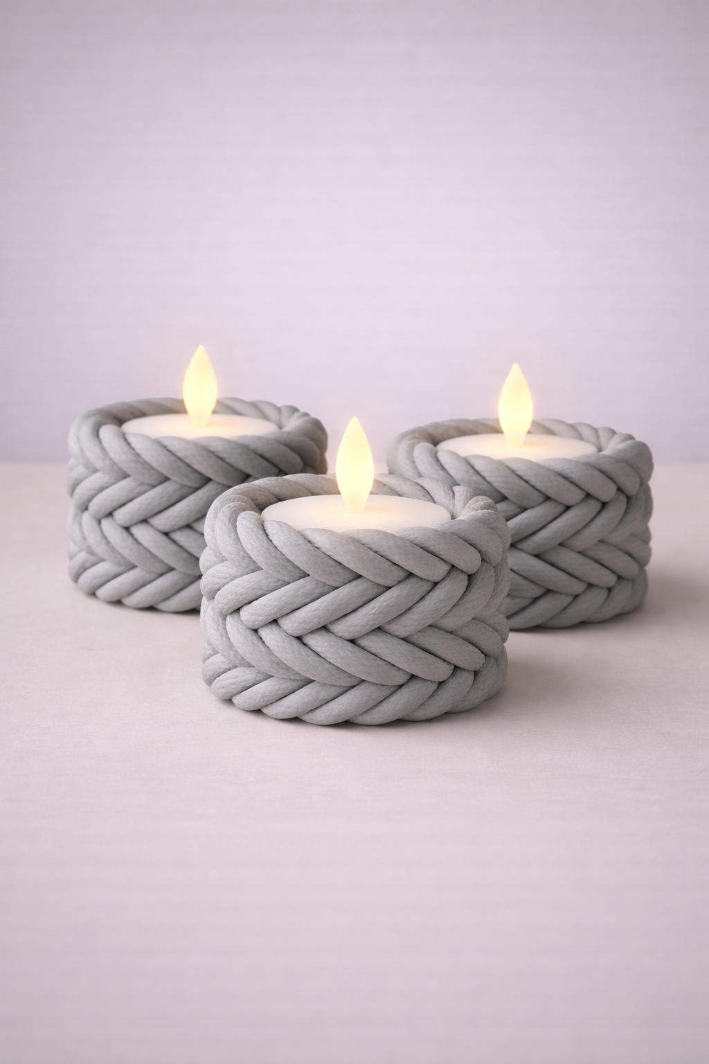 ‘Braided’ Candle Holders | Set per 3