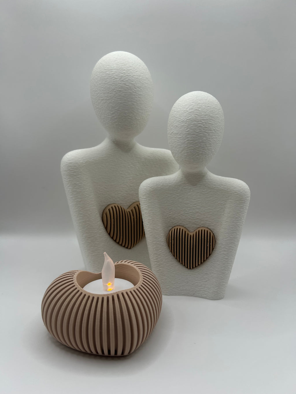 Set Couple + Heart Shaped Tealight Holder