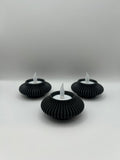 Ribbed LED Candle Holders | Set per 3