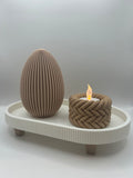 Set Easter Egg + Ribbed Candle + Tray