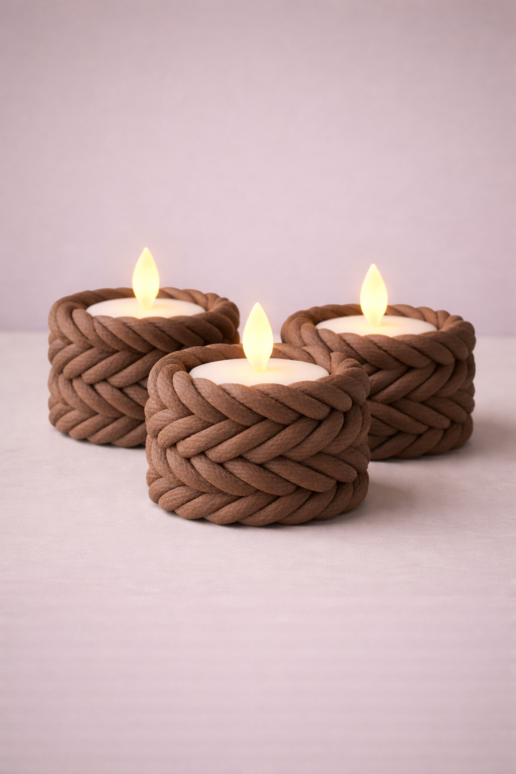 ‘Braided’ Candle Holders | Set per 3