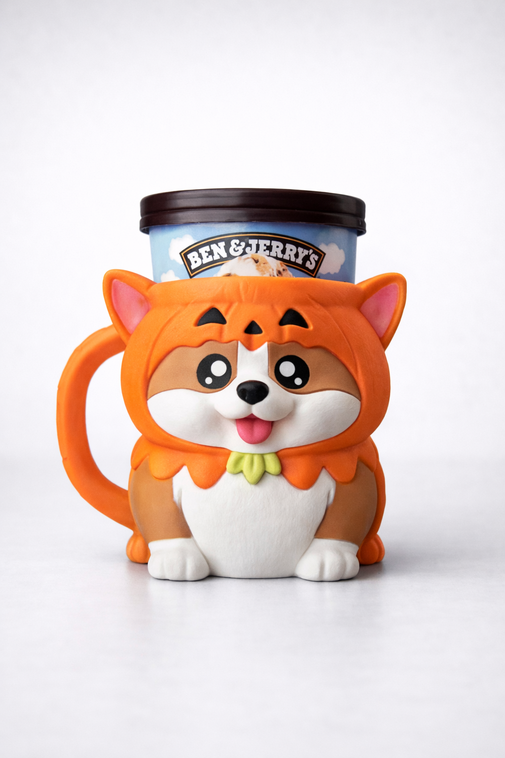 Kevin – Ice Cream Pint Holder Corgi | 2 pcs Spoon Holder & Snack Storage.  (LEHADESIGN)
