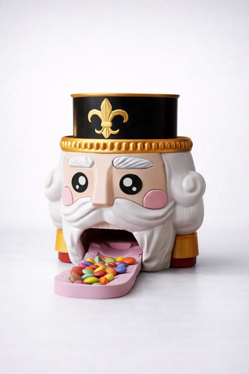 Nutcracker Candy Dispenser – Christmas Candy Holder with Press-Down Hat Mechanism