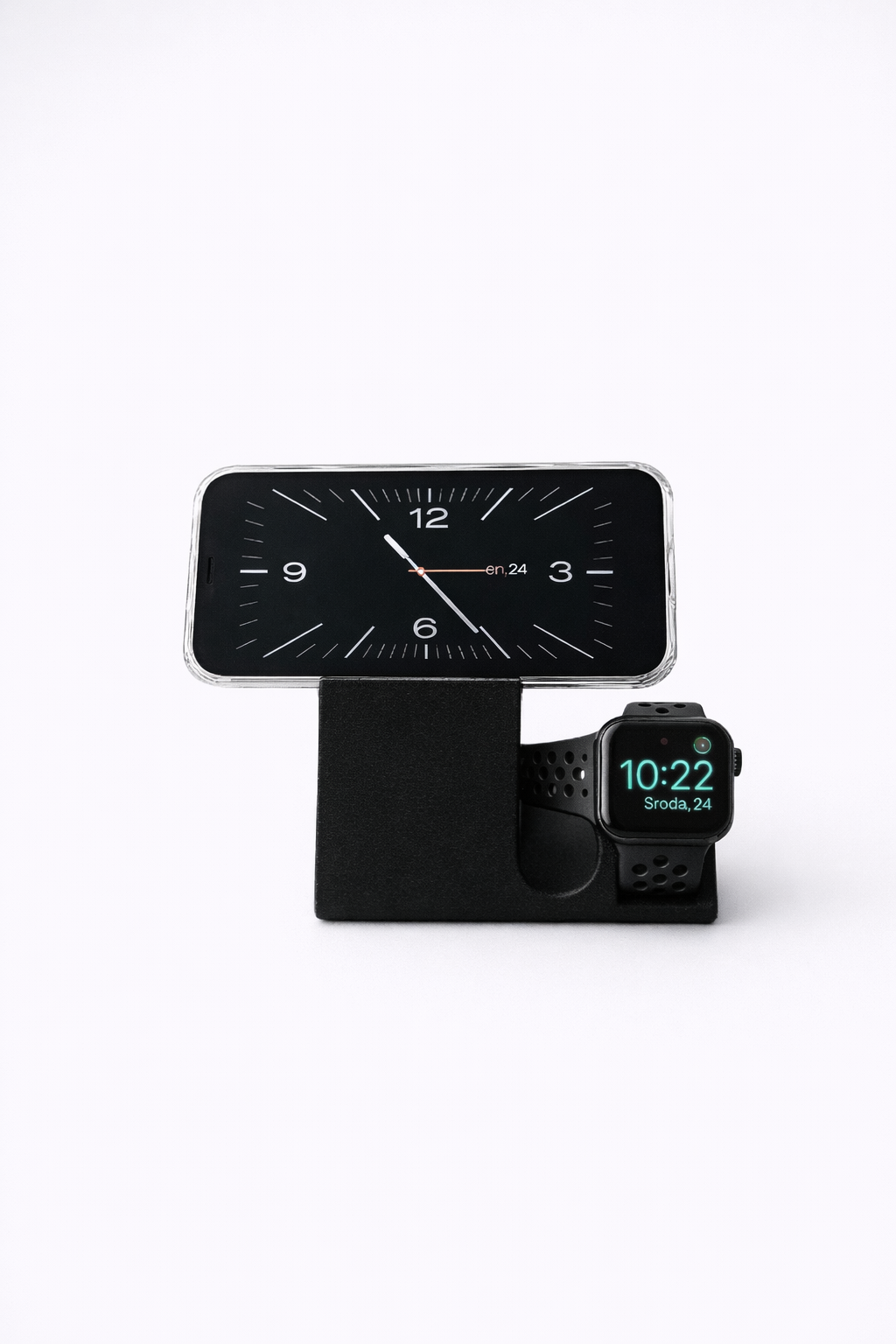 Minimalist 3D Printed iPhone & Apple Watch + airpods 2  Standby – Nightstand Charging Dock for Apple Devices