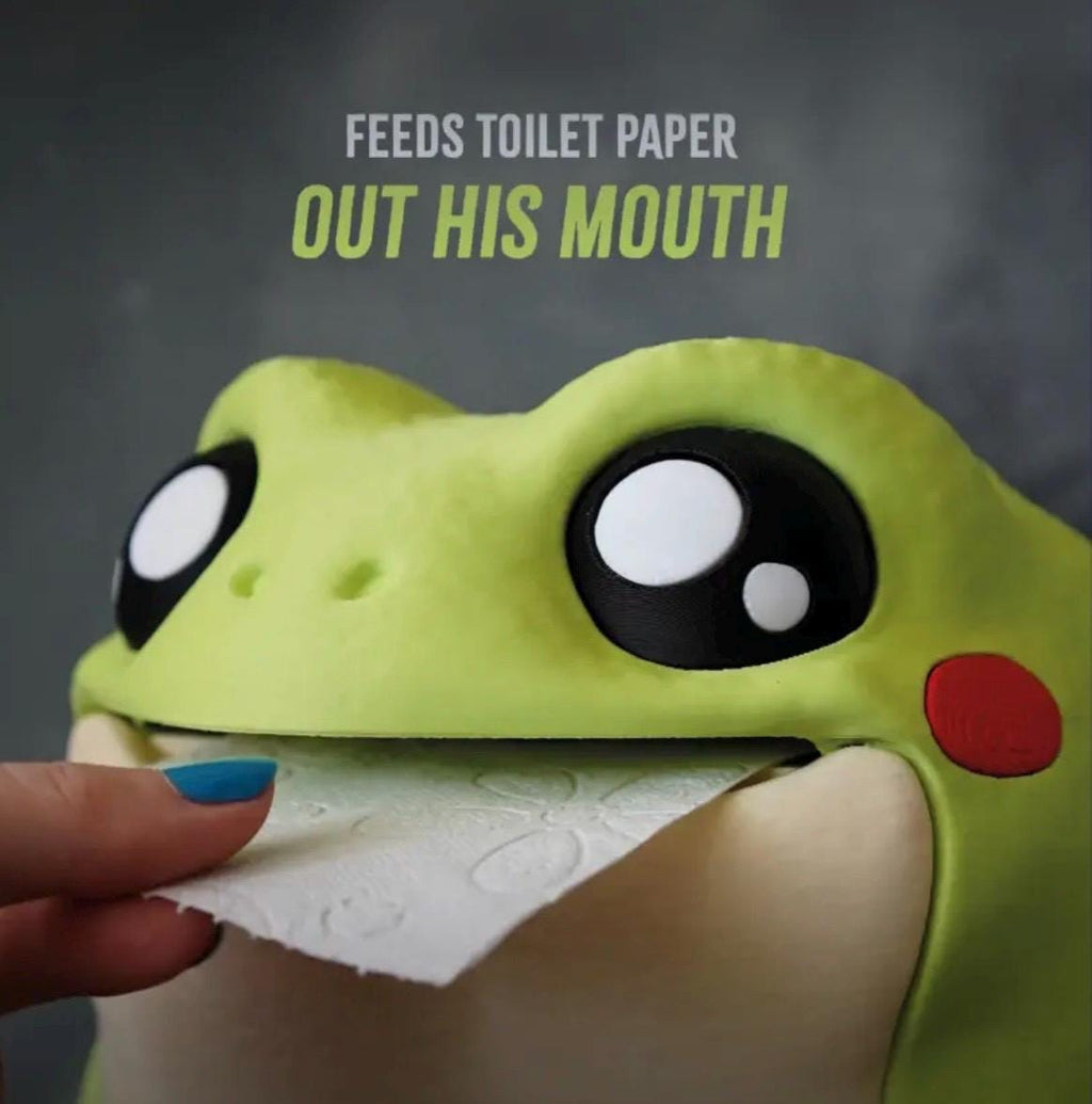 Funny Frog Toilet Paper Holder Cute Bathroom Decor  Frog Tissue Dispenser  3D Printed Gift (LEHADESIGN)