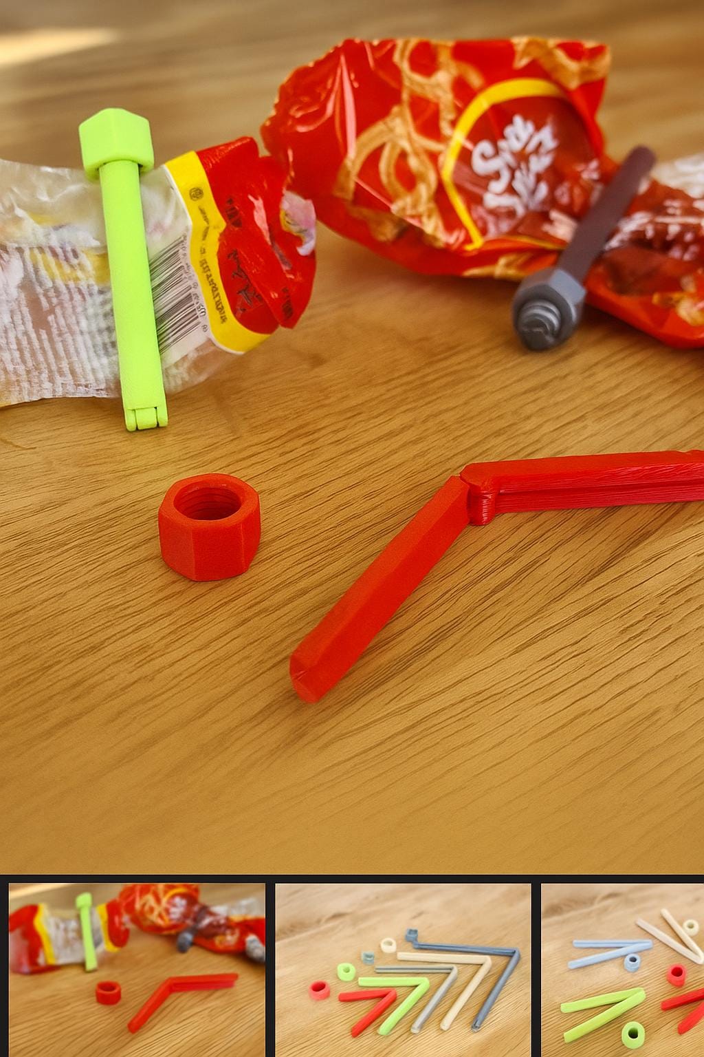 Eco-Friendly 3D Printed Bag Sealers – Reusable Clips for Food Storage & Snacks
