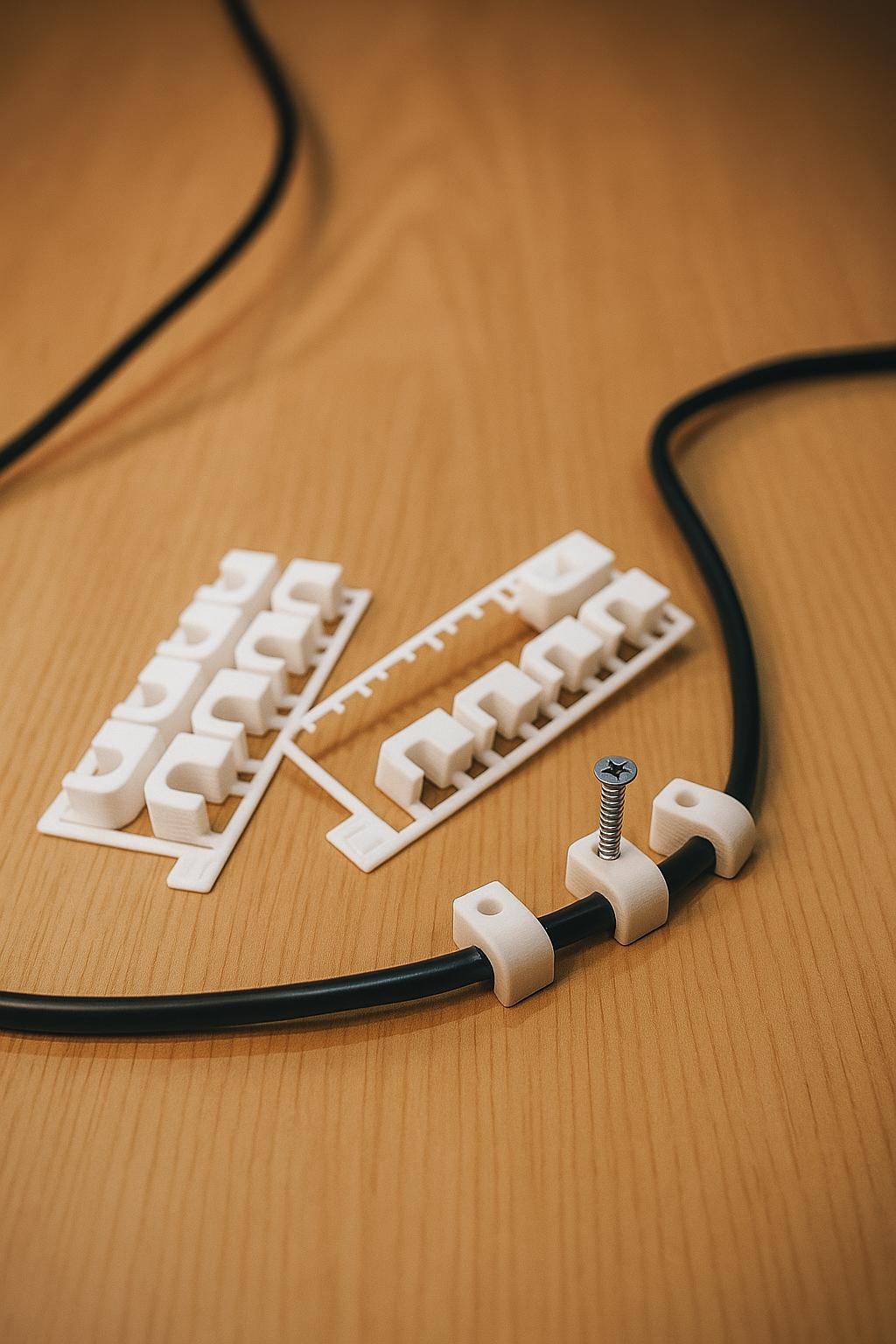 Cable Clips | 3D Printed Wire Organizer | Wall Cable Holder | Wire Management Clips | Minimalist Cable Tidy